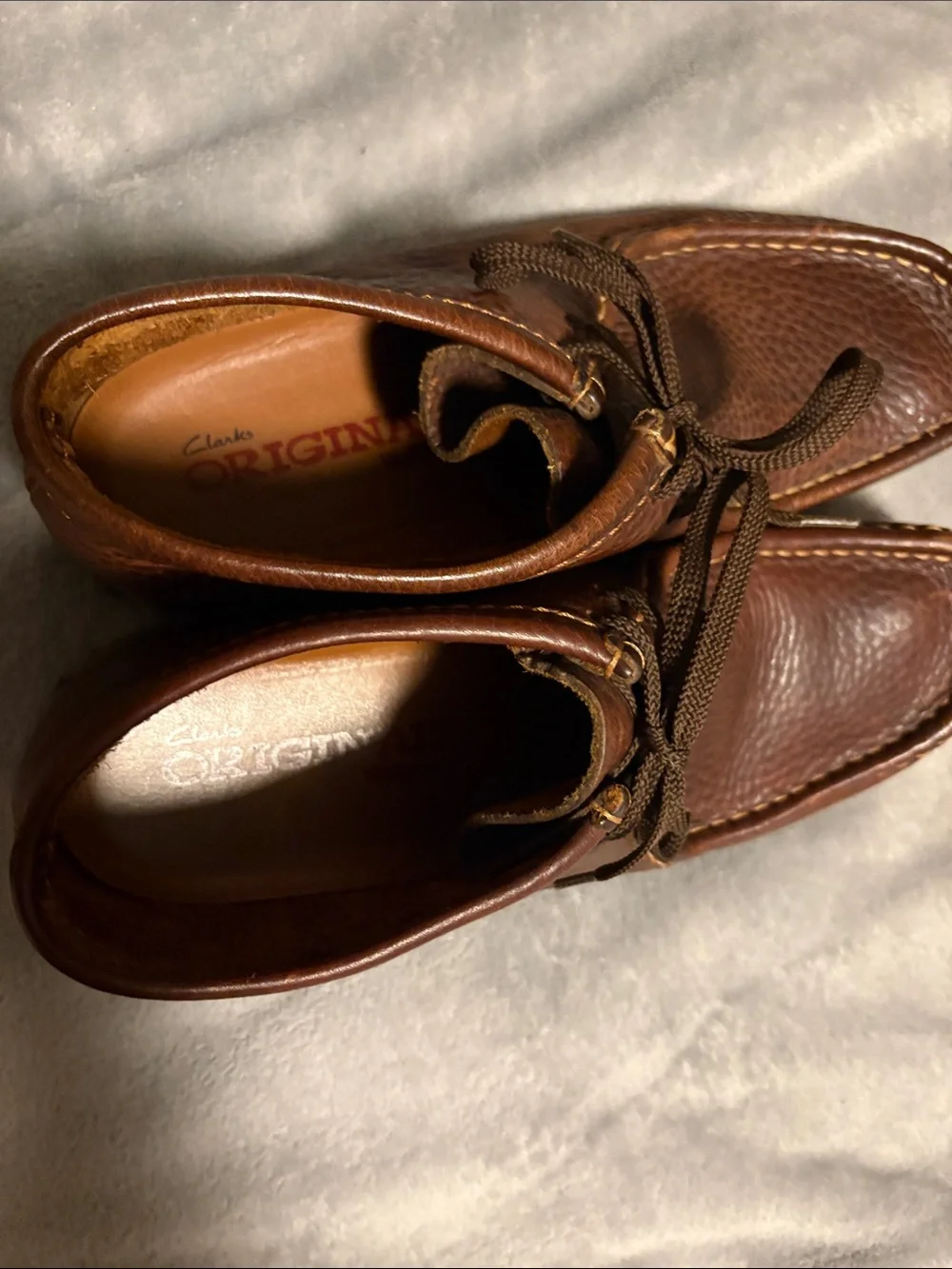 Clarks Men's Brown Pebbled Leather Chukka Boots
